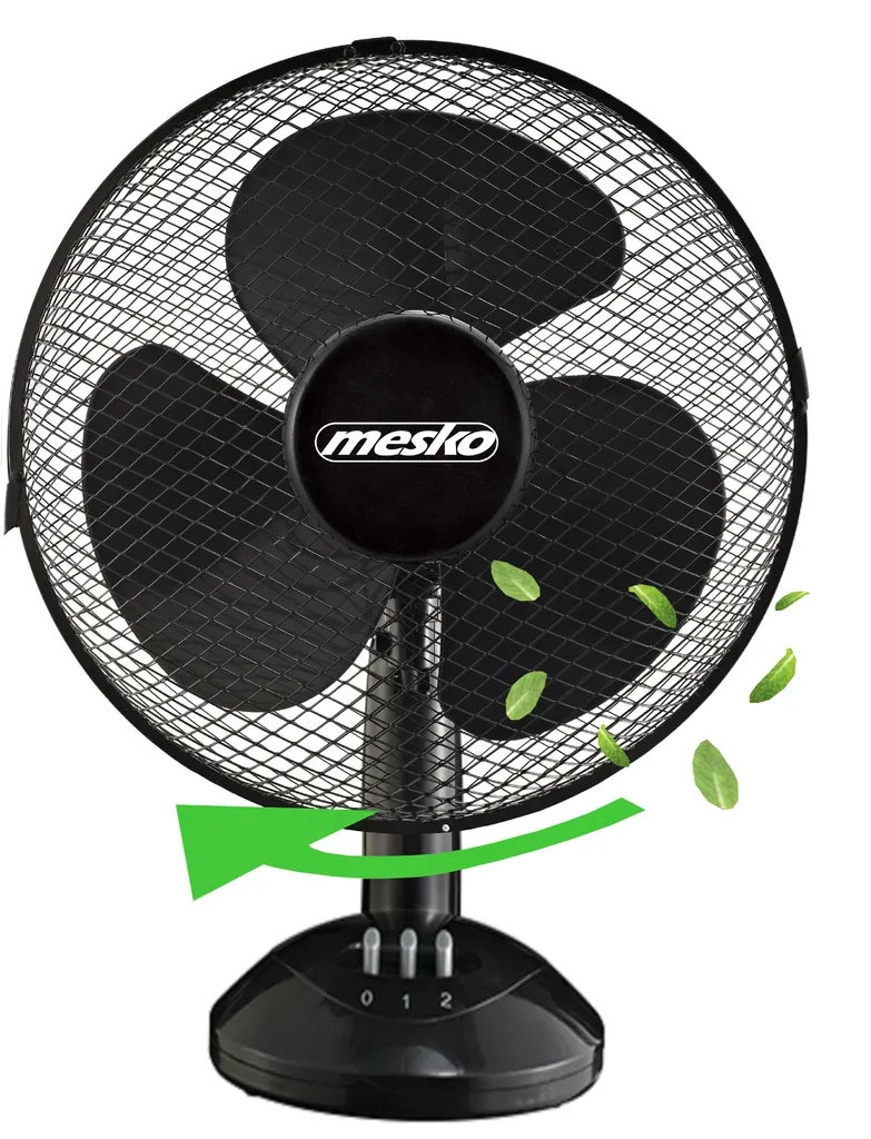 Mesko Tischventilator Ø23 cm 25 Watt | Ventilator | Rotation zuschaltbar | oszillierend | leiser Betrieb | Windmaschine | Luftkühler | geeignet für Büro, Schlafzimmer, Wohnzimmer